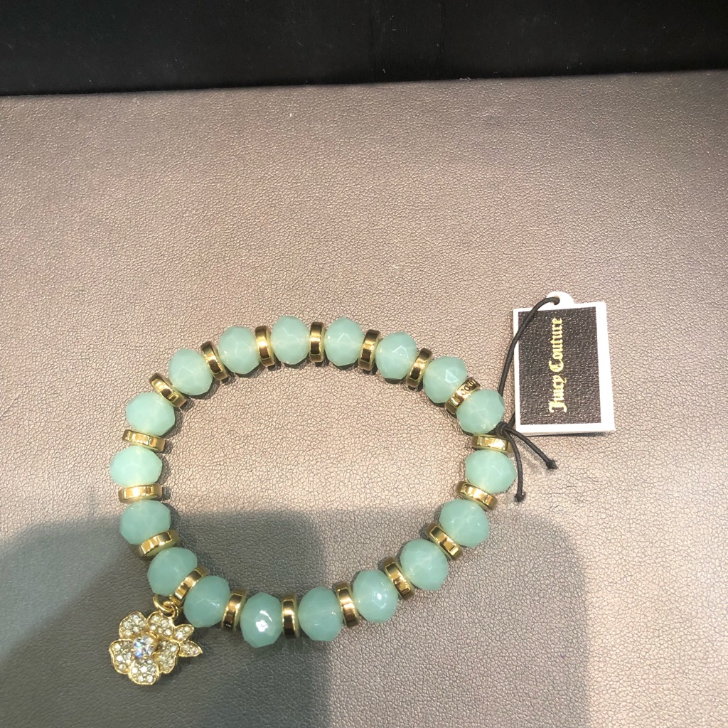 Juicy Couture Beaded Bracelet With Cz Floral Charm Brand New 27$